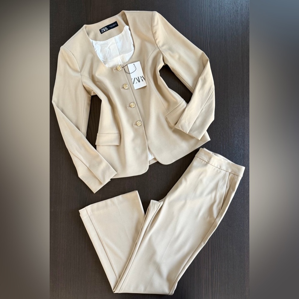 Zara Women's Beige Pantsuit Set - Picture 12 of 12